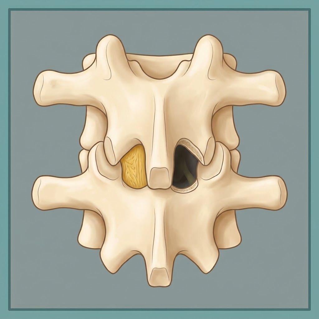 The same vertebrae after surgery, with bone removed